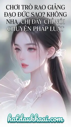 CHƠI TRÒ RAO GIẢNG ĐẠO ĐỨC SAO? KHÔNG NHA, CHỊ ĐÂY CHỈ NÓI CHUYỆN PHÁP LUẬT